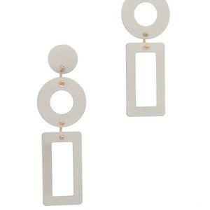 New Cut Out Rectangular Shape Post Drop Earrings